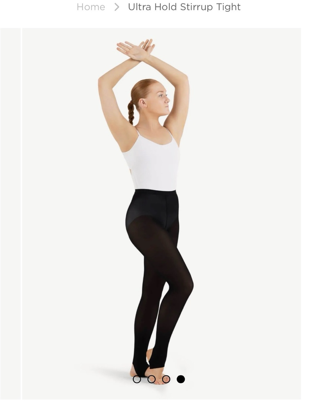 Capezio Black Stirrup Dance Tights S/M.